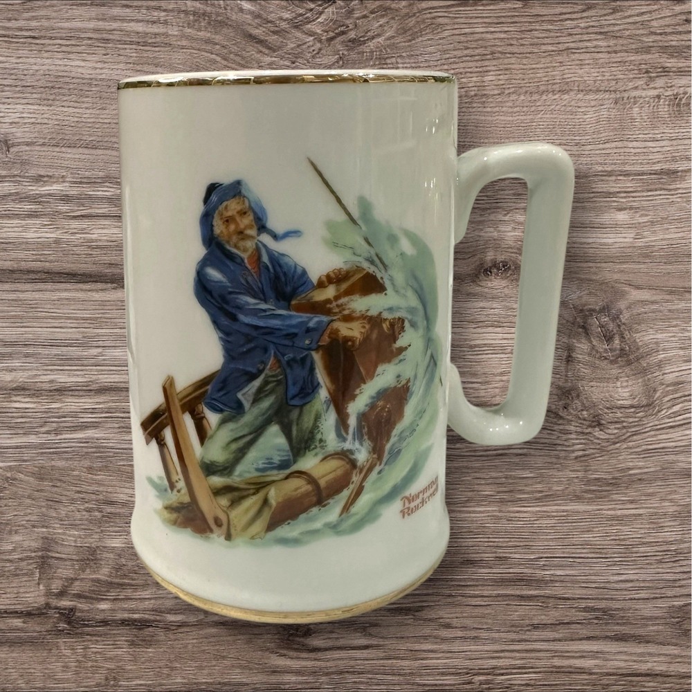 1985 Norman‎ Rockwell Museum "Braving The Storm" Collectable Coffee Mug